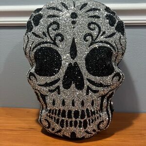 💀🔥Sparkles Rhinestones Halloween Skull Decor Pillow